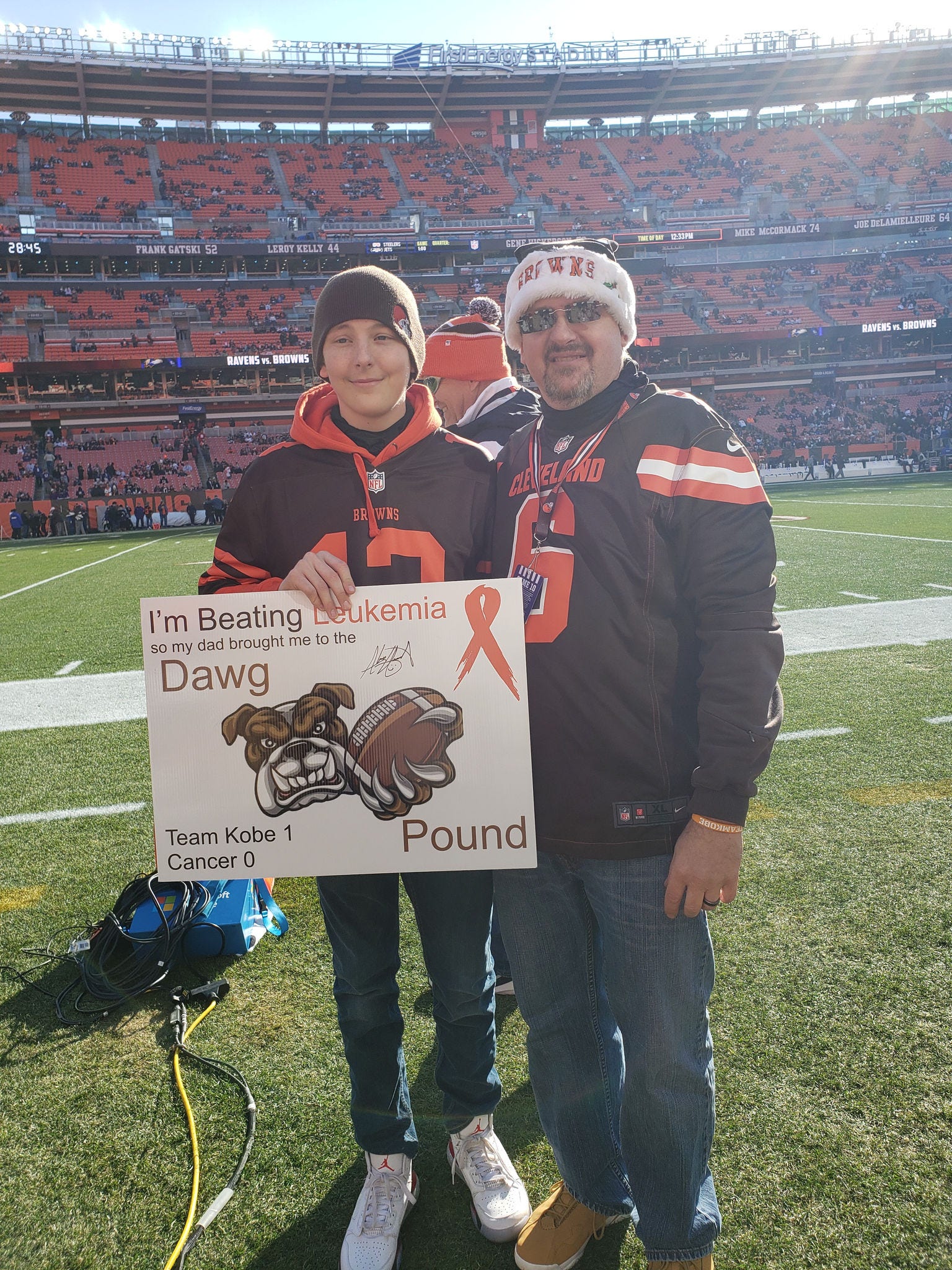 Terry and Kobe at a Browns football game